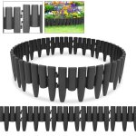 Daromigo 20 pi�ces bordure de pelouse aspect bois bordure de parterre plastique pour jardin 5. 6m anthracite ...