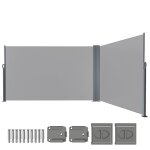 Daromigo double auvent lat�ral r�tractable 160x600cm paravent ext�rieur store lat�ral patio protection ...