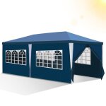 Daromigo tente pergola ext�rieure 3x6 m bleu abri de jardin avec b�che pe anti - uv et armature m�tal ...