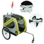 Dasuola remorque v�lo pour chien animaux pliable - jaune gris - l 130 x l 73 x h 90 cm