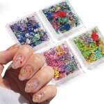 Dautocollants 3d pour nail art avec fleurs s�ch�esfleurs s�ch�es color�es pour ongles mini m�lange de ...