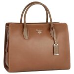 Sac � main - david jones - grand cabas similicuir - 3 compartiments - marron cognac - �l�gant chic