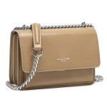 David jones - petit sac bandoulire chanes cuir pu femme - beige