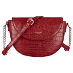 Sac bandoulire - david jones - petit sac epaule cuir pu crocodile femme - besace demi - lune - rouge ...
