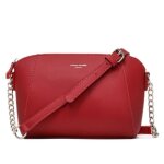 Sac bandouli�re femme - david jones - besace port� epaule - petit sac � main cuir pu - rouge
