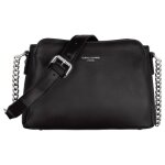 Sac bandoulire - david jones - petit sac epaule multipoche cuir pu femme - 3 compartiments - noir
