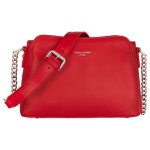 Sac bandoulire - david jones - petit sac epaule multipoche cuir pu femme - 3 compartiments - rouge