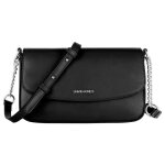 Sac bandoulire femme - david jones - petit sac epaule rectangle cuir pu - sacoche tlphone - noir