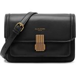 Sac bandoulire - david jones - petit sac epaule femme cuir pu rigide - rabat joli fermoir - noir