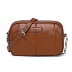Sac bandoulire - david jones - petit sac multipoche - similicuir pu - 2 compartiments - marron camel ...