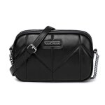 David jones - petit sac bandoulire femme multipoche zip - besace cuir pu port epaule 2 compartiments ...