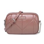 Sac bandoulire - david jones - petit sac multipoche - similicuir pu - 2 compartiments - rose