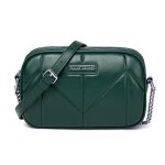 Sac bandoulire - david jones - petit sac multipoche - similicuir pu - 2 compartiments - vert