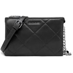 David jones - pochette soire matelass - petit sac bandoulire cuir pu femme - noir