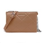 David jones - pochette soire matelass - sac bandoulire cuir pu femme - rose 2