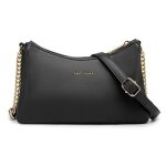 Pochette bandoulire - david jones - petit sac epaule cuir pu femme - 3 compartiments sacoche plate - ...
