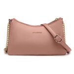 Sac bandoulire - david jones - petit sac paule - similicuir pu - 3 compartiments - rose