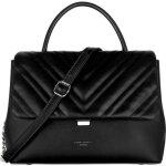 Sac bandouli�re matelass� - david jones - sac � main femme cuir pu port� epaule el�gant - noir