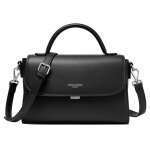 David jones - sac bandouli�re � rabat cuir pu femme - noir
