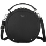 Sac bandoulire rond - david jones - similicuir pu rigide - noir - 205x19x8 cm - femme