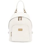 Sac  dos - david jones - petite taille - imitation cuir - dtails dors - blanc