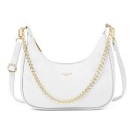 David jones - sac port� epaule cuir pu femme - petit sac � main bandouli�re forme banane - blanc