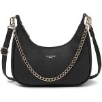 David jones - sac port� epaule cuir pu femme - petit sac � main bandouli�re forme banane - noir