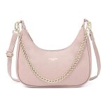 David jones - sac port� epaule cuir pu femme - petit sac � main bandouli�re forme banane - rose