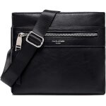 Sacoche bandoulière homme - david jones - pochette epaule cuir pu multipoche - noir Sacoche bandoulière homme - david jones - pochette epaule cuir pu multipoche - noir
