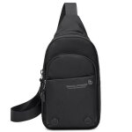 Sacoche bandoulire port travers - david jones - sac poitrine homme nylon - noir