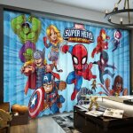 Dcl - 3055 explosion �t� dessin anim� les avengers rideau chambre enfant chambre gar�on spiderman baie ...