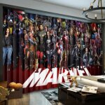 Dcl - 3067 explosion �t� dessin anim� les avengers rideau chambre enfant chambre gar�on spiderman baie ...