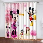 Ddt - 1723 rideau occultant mickey minnie mouse pour enfants draperies de fen�tre de dessin anim� donald ...