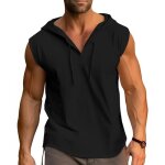 D�bardeur homme coton musculation tank top sport tee shirt sans manche d�bardeur � capuche fitness - ...