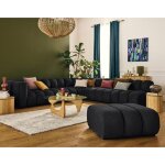 Debbie - canap� modulable dangle droit 5 places en tissu textur� - noir