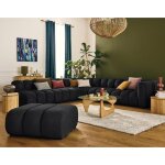 Debbie - canap� modulable dangle gauche 5 places en tissu textur� - noir