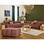 Debbie - canap� modulable dangle gauche 5 places en tissu textur� - rose