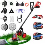 D�broussailleuse � batterie 6000mah coupe bordure sans fil 12 pouces avec 4 types de lames roues am�lior� ...