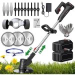 Dbroussailleuse lectrique sans fil 3 en 1 48 v avec 2 piles pour le nettoyage des mauvaises herbes des ...