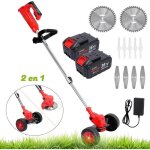 Dbroussailleuse sans fil avec 2 batteries 4. 0a 3 en 1 coupe - bordure 90 rgler avec roue de guidage ...