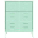 (soldes dec)armoire � tiroirs - armoire de buffet - anti - poussi�re - vert menthe 80x35x1015 cm acier ...