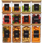 Deco haus� bocaux de conservation 12 pcs avec couvercles + �tiquettes [herm�tiques] - bo�tes en verre ...