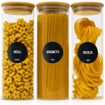 Deco haus� bocaux de conservation avec couvercles [herm�tiques] + �tiquettes - pour c�r�ales spaghettis ...