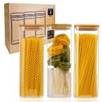 Deco haus� bocaux de conservation avec couvercles [herm�tiques] + �tiquettes - pour c�r�ales spaghettis ...