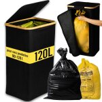Deco haus� support pour sacs avec couvercle [90 - 120l] - syst�me de poubelle pour la cuisine et la maison ...