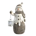 D�co de no�l porte bougie - bonhomme de neige 45 cm