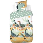 Parure de lit enfant rversible dinosaures prehisto vert - cte deco - 140x200cm + 1 taie doreiller 63x63cm ...