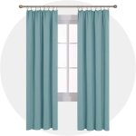 Deconovo lot de 2 rideaux de porte occultants thermique anti froid rideau fentre salon bleu ciel 140x175cm ...