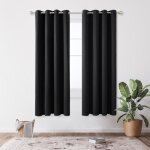 Deconovo lot de 2 rideaux noir occultants � oeillet rideau isolant thermique rideau occultant pour salon ...