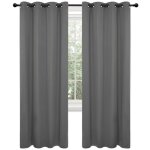 Deconovo lot de 2 rideaux occultants lourds solides à oeillets 140cm x 245cm isolant thermique gris Deconovo lot de 2 rideaux occultants lourds solides à oeillets 140cm x 245cm isolant thermique gris